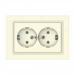 Pistikupesa 2-ne Vilma QR1000, maandusega, elevandiluu