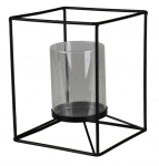 K&uuml;&uuml;nlahoidja Splendid Fern, klaas/metall, 16 cm, l&auml;bipaistev/must