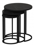 Kohvilaudade komplekt Kalune Design Gloria, must v., 30 - 50 cm x 50 cm x 48 - 58 cm, 3 tk