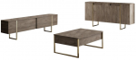 Elutoa m&ouml;&ouml;blikomplekt Kalune Design Luxe, sise, kuld v./p&auml;hklipuu v.