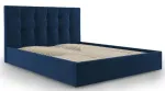 Voodi kahekohaline Micadoni Home Phaedra Velvet, 160 x 200 cm, s&uuml;gavsinine v., ilma madratsita, p&otilde;hjalippidega
