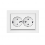 Pistikupesa 2-ne Vilma QR1000 RP16-021, maandusega, matt valge