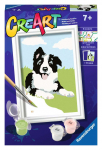 Maalimine numbrite j&auml;rgi Ravensburger CreArt Border Collie, valge v./must v./roheline v.