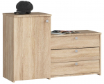 Kingakapp Akord Furniture Factory S16, sonoma tamm v., 33 cm x 98.4 cm x 68 cm