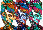 Fototapeet Artgeist Colorful Faces, 70 cm x 100 cm