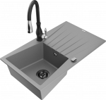 K&ouml;&ouml;givalamu koos kraaniga Mexen Cesar, graniit, 77 cm x 47 cm x 20 cm, must/hall