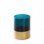 K&uuml;&uuml;nlahoidja Lili 6, klaas, &Oslash; 15 cm, 20 cm, kuldne/t&uuml;rkiissinine