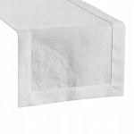 Piklik laudlina ristk&uuml;likukujuline Elen, valge, 40 x 140 cm