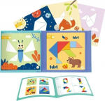 Magnetiline m&auml;ng, loomad Tooky Toy Tangram, mitmev&auml;rviline, 18 tk