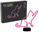 Dekoratsioon "Kass" Manta Style Neon Lights LED-valgustusega, 26.8 cm, 24.4 cm, roosa v.