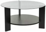 Kohvilaud Nordure Clara, l&auml;bipaistev v./must v., 75 cm x 75 cm x 40 cm