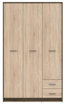 Riidekapp Nepo Plus, pruun v./pruunikas v., 54.5 cm x 118.5 cm x 197 cm