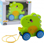 T&otilde;mmatav m&auml;nguasi, dinosaurus Lean Toys Pull Rope Car, 17.5 cm, roheline v.