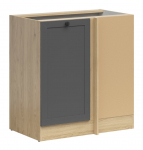 Alumine k&ouml;&ouml;gikapp Junona Line Right, tamm v./grafiit v., 45 cm x 78.5 cm x 82.5 cm