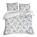 Voodipesukomplekt Spring PTE-215, sinine v./valge v./hall v., 70 x 80 cm, 200 x 220 cm, 3 os.