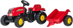 Pedaaltraktor Rolly Toys Kid-X, must v./punane v.