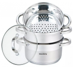 Pottide komplekt Klausberg KB-7136, 19 cm, 2.5 l, roostevaba teras v.