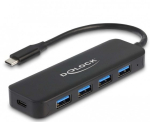 USB jaotur Delock 4 Port SuperSpeed 64170, 0.015 m, must v.