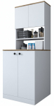 Eraldi seisev vannitoakapp Kalune Design KD102 - 2160, valge v./p&auml;hklipuu v., 72.5 cm x 70 cm x 183.6 cm