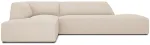 Nurgadiivan Micadoni Home Ruby Modular 4 Seats, kreemjasvalge, vasak, 273 x 180 cm x 69 cm
