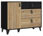 Kummut Forte Lya LYAK221-M688, tamm/must, 41.5 cm x 108.1 cm x 85.5 cm