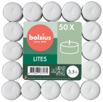 K&uuml;&uuml;nal, teek&uuml;&uuml;nal Bolsius, 3.5 h, 50 tk, Valge v.