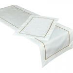 Piklik laudlina ristk&uuml;likukujuline, kuldne/valge, 80 x 140 cm