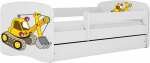 Lastevoodi Kocot Kids Babydreams Digger, valge v., 70 x 140 cm, ilma voodipesukastita, ilma madratsita
