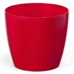 Lillepott Lamela Magnolia, plastik, 13.5 cm x 13.5 cm, &Oslash; 13.5 cm, punane v.