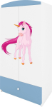 Laste riidekapp Kocot Kids Babydreams Unicorn, sinine v./valge v., 90 cm x 52 cm x 175.5 cm