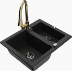 K&ouml;&ouml;givalamu koos kraaniga Mexen Carlos Elia, graniit, 58.2 cm x 47.5 cm x 17.7 cm, kuldne/must