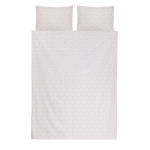 Voodipesukomplekt Domoletti Prisma D-1022, valge v./&otilde;rnroosa v., 50 x 70 cm, 200 x 220 cm, 3 tk