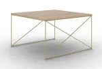 Kohvilaud ADRK Nelia, kuldne v./pruunikas v., 75 cm x 75 cm x 43 cm