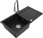 K&ouml;&ouml;givalamu koos kraaniga Mexen Leo, vaik/graniit, 80 cm x 50 cm x 19 cm, must