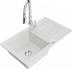 K&ouml;&ouml;givalamu koos kraaniga Mexen Pablo, vaik/graniit, 75.2 cm x 43.6 cm x 16.1 cm, valge