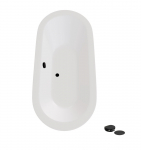 Vann, sisseehitatav Besco Victoria, 160 cm x 75 cm x 44 cm, ovaalne, valge