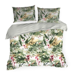 Voodipesukomplekt PTE-160, valge/roheline, 160 x 200 cm