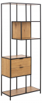 Raamaturiiul Seaford, tamm v., 185 cm x 35 cm x 77 cm