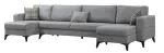 Nurgadiivan - voodi Atelier Del Sofa Kristal, helehall v., 90 x 303 cm x 86 cm
