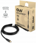 Kaabel Club 3D CAC-1561, USB Type C/Mini DisplayPort, 200 cm, must v.