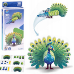 3D-pusle Peacock ZA5718, 9.5 cm x 4 cm, 18 tk, sinine v./roheline v.