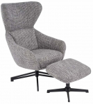 Tugitool koos jalatoega Leisure Furniture Fredy, hall v., 85 cm x 75 cm x 110 cm
