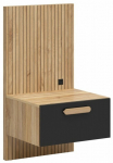 &Ouml;&ouml;kapp Henson Left, must v./mauvella oak v., 95 cm x 50.5 cm x 45.5 cm