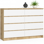Kummut Akord Furniture Factory K140, valge v./artisan oak v., 99 cm x 138 cm x 40 cm