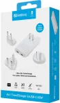 Reisilaadija Sandberg 441-68, Europlug/2 x USB Type-C/UK Plug, valge v., 65 W