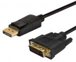 Adapter Savio DisplayPort - DVI-D SAVKABELCL-106 Displayport, DVI, 1.8 m, must v.
