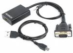 Juhe Gembird VGA / HDMI / USB / AUX USB, VGA / 3.5 mm / HDMI, 0.15 m, must v.