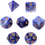 T&auml;ringud Rebel RPG Dice Set - Violet and Silver