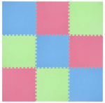 Fitness- ja joogamatt One Fitness Puzzle Protective Mat, sinine v./roheline v./roosa v., 180 cm x 180 cm x 1 cm