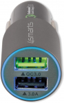Auto laadija 4smarts Rapid, 2 x USB, must v./hall v., 30 W